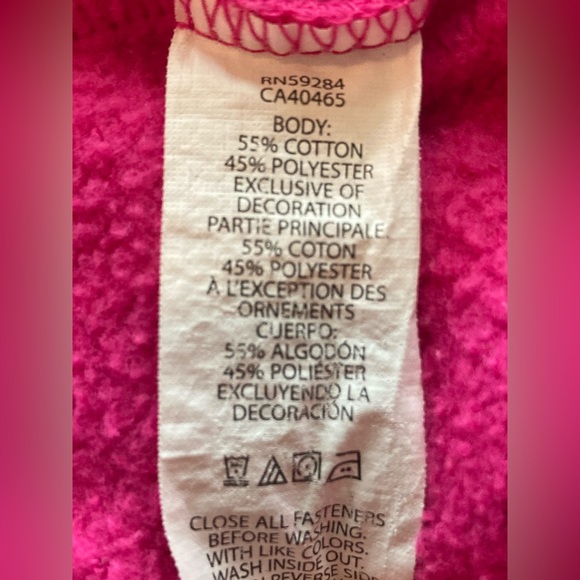 Children’s Place Pink Long Sleeve Hooded Sweat Jacket. Size Medium 7/8. - Picture 3 of 7